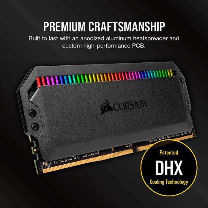 ذاكرة رام Corsair DOMINATOR PLATINUM RGB DDR5 بسعة 32GB (2x16GB) – بسرعة 6000MT/s CL30 – أسود