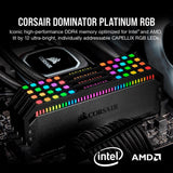 ذاكرة رام Corsair DOMINATOR PLATINUM RGB DDR5 بسعة 32GB (2x16GB) – بسرعة 6000MT/s CL30 – أسود