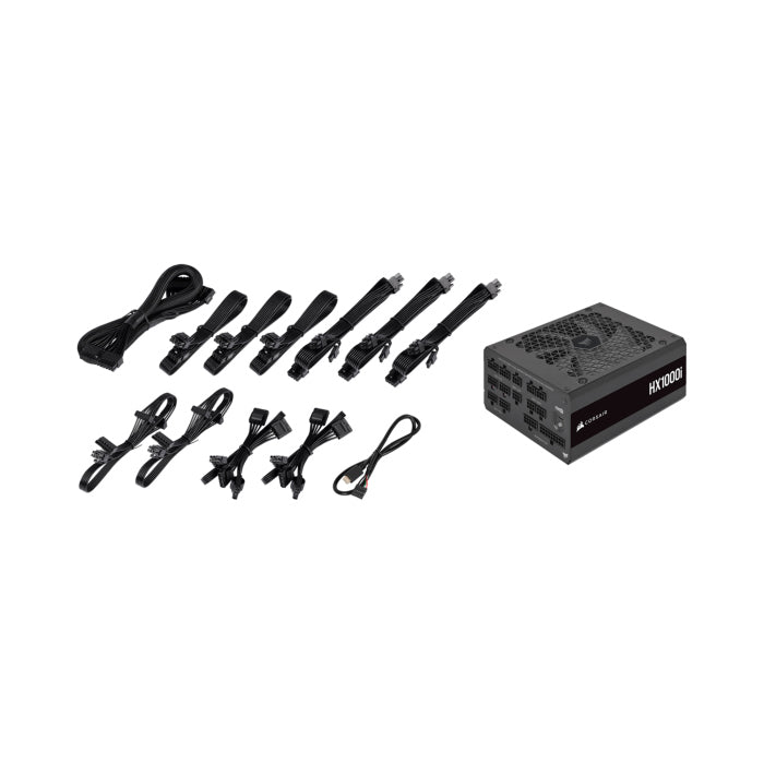 CORSAIR HX1000i 1000W Platinum Fully Modular Ultra-Low Noise ATX Power Supply (UK) - Black