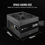 Series CX750–750 Watt 80 PLUS Bronze ATX Power Supply (UK)