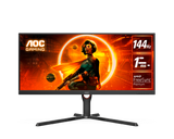 AOC شاشة ألعاب مسطحة VA بانل، مقاس 34 بوصة، بدقة WQHD (2560 × 1440)، ومعدل تحديث 144 هرتز، وزمن استجابة 1 مللي ثانية - أسود