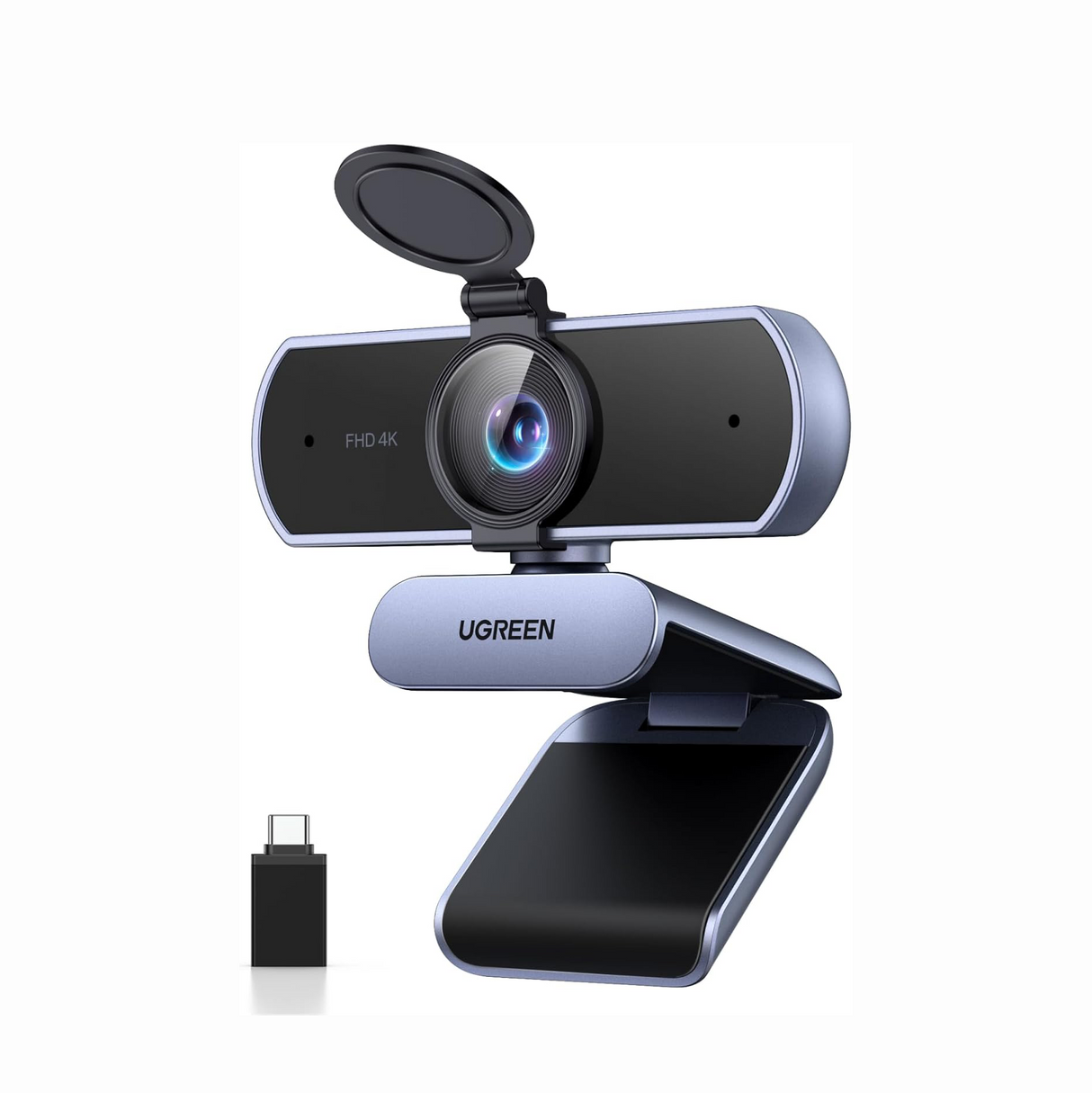 كاميرا ويب UGREEN بدقة 4K للكمبيوتر مع ميكروفون وغطاء خصوصية وزاوية تصوير 70° (CM831 – 65381)