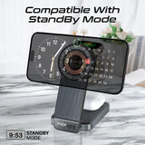 Promate 3 in 1 Transparent Foldable MagSafe Compatible Wireless Charging Station with Night Light  - Black