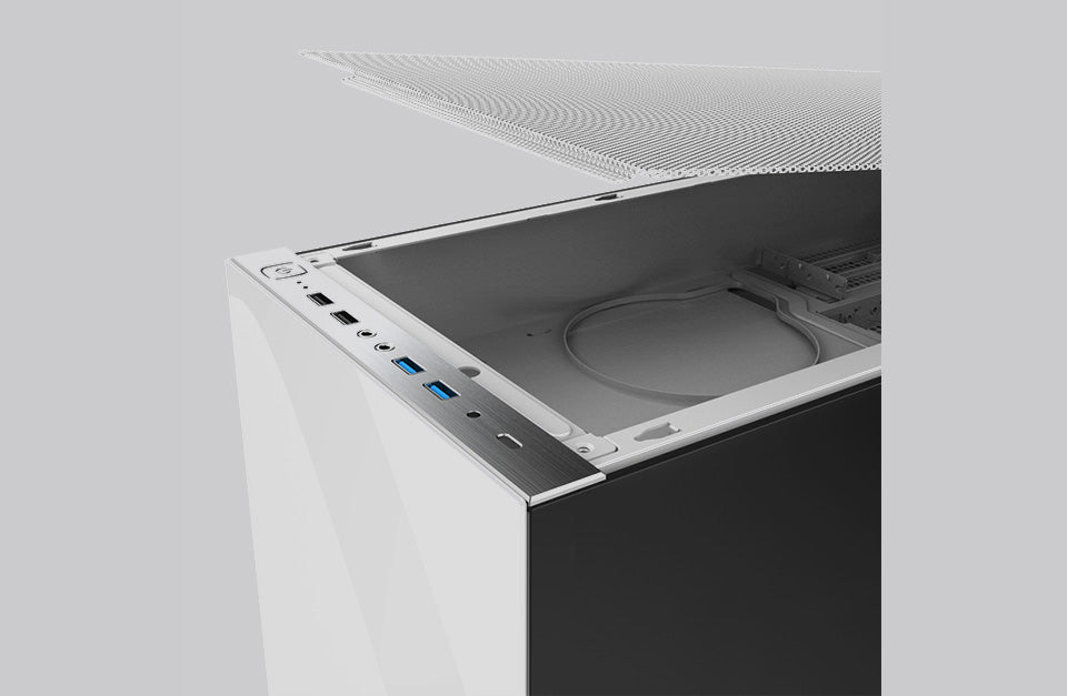 Geometric Future Model 8 Lohan Mid Tower Glass Case - White