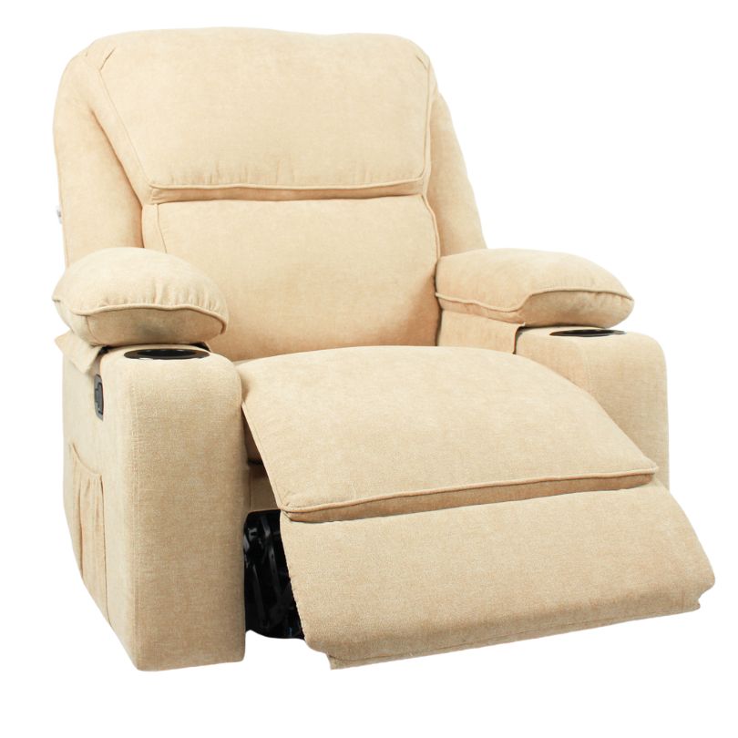 Black Bull Premium Sofa Swivel Rocker Recliner Size (H:110 W: 86 cm) – Fabric Beige (Installation Not Included)