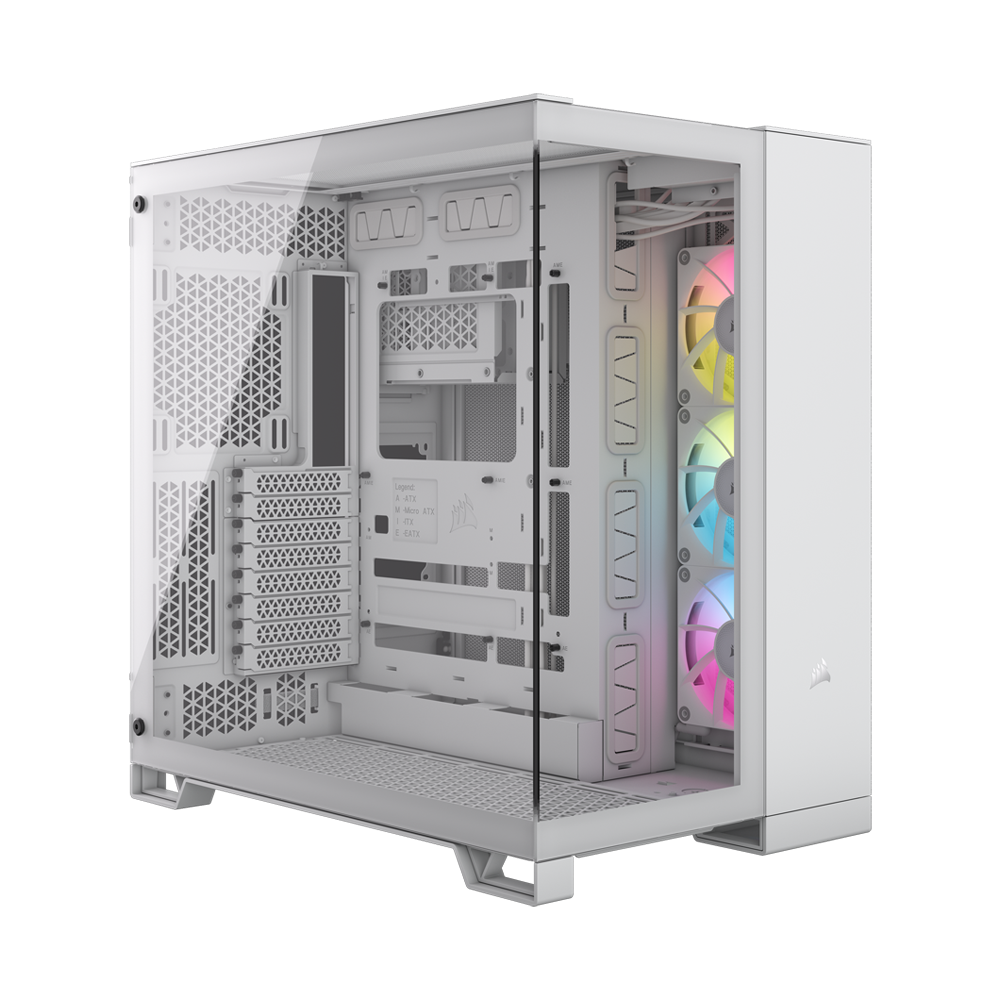 كيس كمبيوتر CORSAIR iCUE LINK 6500X RGB ميد تاور - أبيض