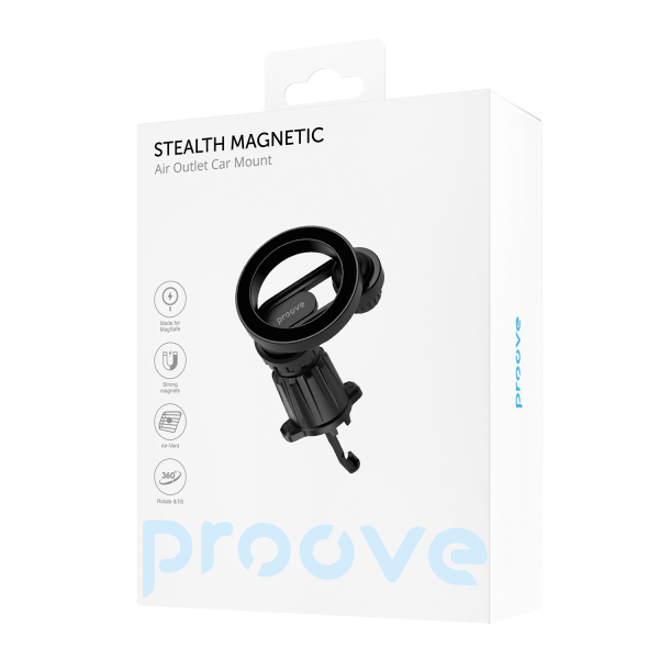 حامل هاتف مغناطيسي Proove Stealth – يُركّب على مخرج الهواء – أسود