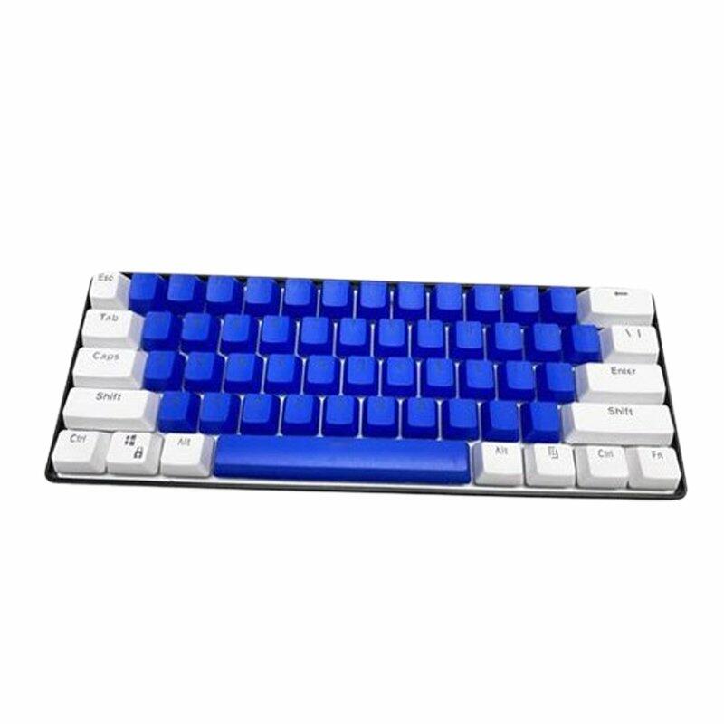 SUNNYSEE K61 Mechanical Keyboard in White & Blue - Blue Switch