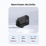UGREEN 20W 2-Port Fast Charger UK Black