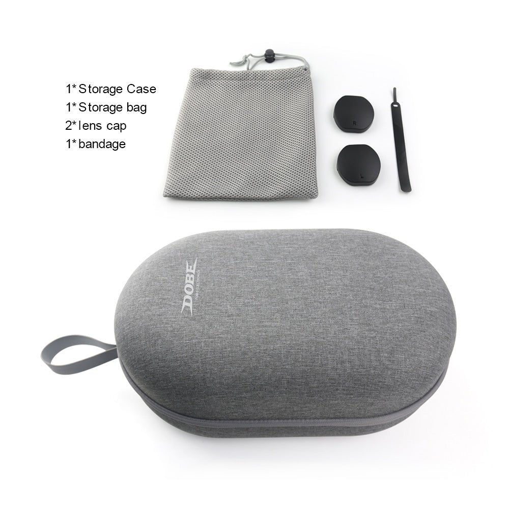 Playstation VR2 Bundle with Dobe Accessories: VR Console + Silicon Pad + Storage Case + Charging Stand