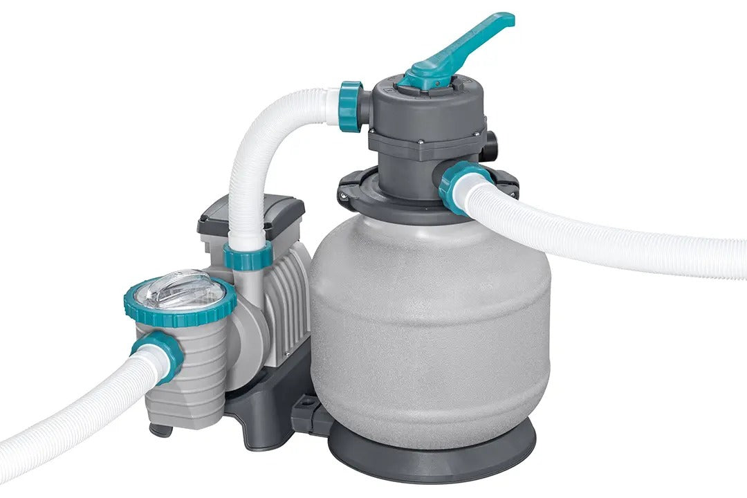 BESTWAY 9.56m x 4.88m x 1.32m Rectangular Pool Set (Pool, Sand Filter Pump (220-240V), Ladder, Cover, Polysphere, Pool Filtration Balls.)  561KJ (Installation Not Included)