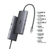 محطة إرساء UGREEN ‏11 في 1 بمنفذ USB-C مع HDMI ‏4K@60Hz، شحن 100 واط PD، إيثرنت جيجابت ‏(CM639 – 45520)