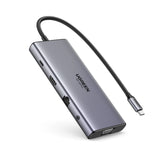 محطة إرساء UGREEN ‏11 في 1 بمنفذ USB-C مع HDMI ‏4K@60Hz، شحن 100 واط PD، إيثرنت جيجابت ‏(CM639 – 45520)