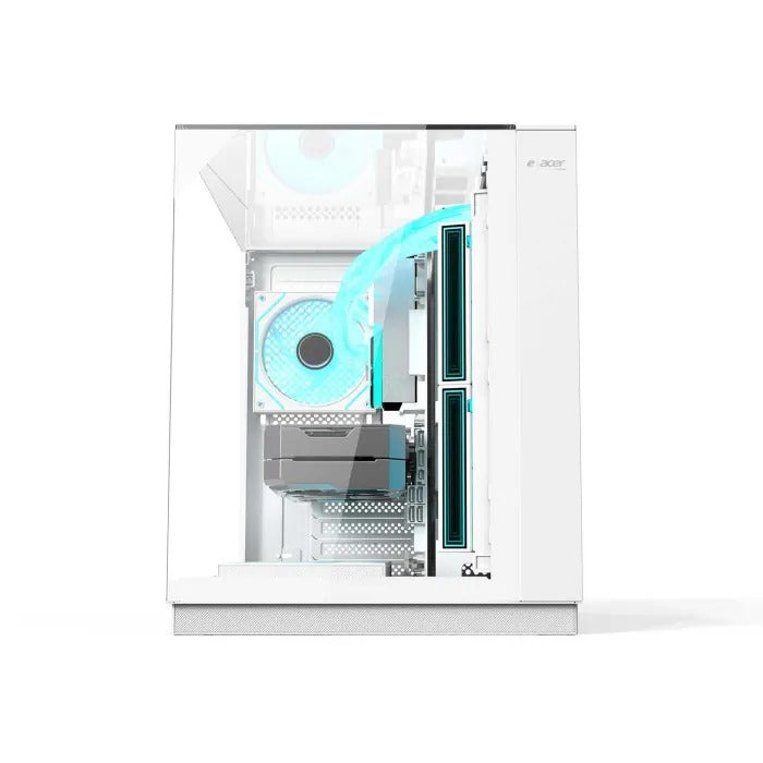 Acer V330W Computer Case ATX With 6 Pre installed 120mm ARGB fans - White
