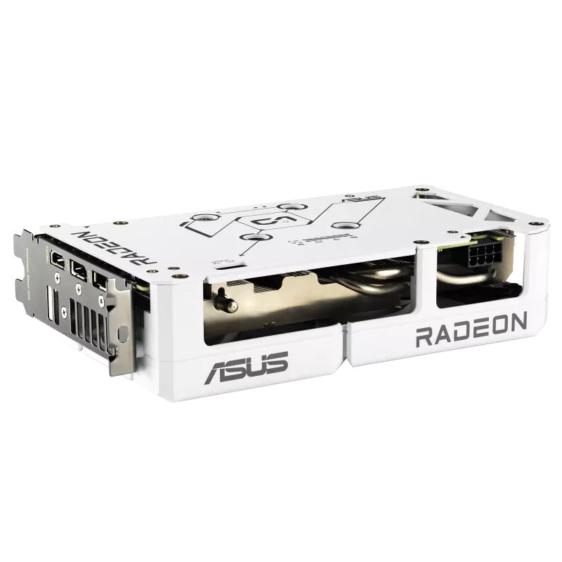اسوس كارت شاشة ثنائية Radeon RX 9060 XT بسعة 16 جيجابايت GDDR6 للألعاب - أبيض