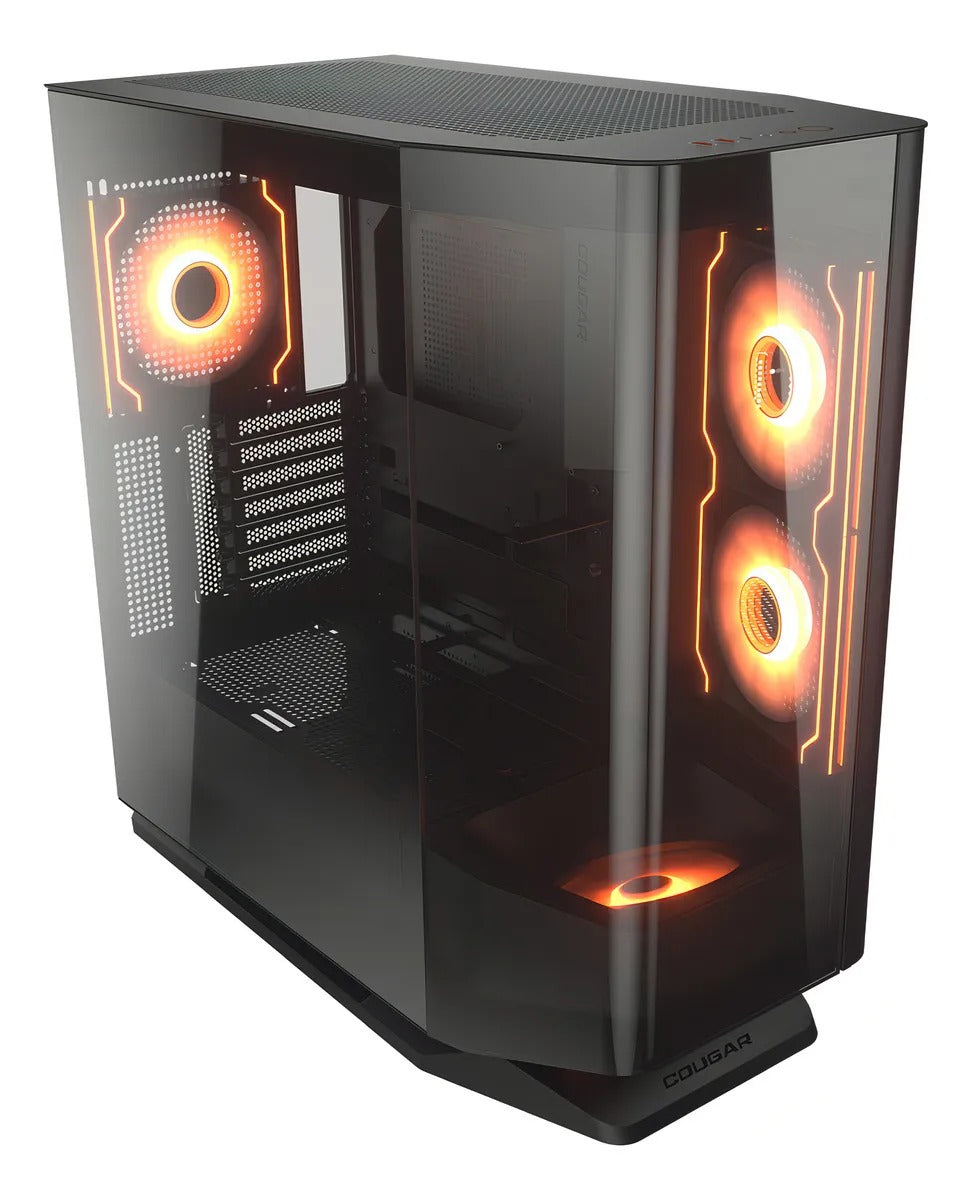 Cougar FV270 RGB Mid Tower Case, 4x Pre-installed Fans. Supports E-ATX Motherboard, 360mm Radiator, 420mm GPUs - Black