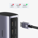 محطة إرساء ماك بوك USB C مع 2 HDMI DP 8K، وناقل بيانات USB C و USB-A بسرعة 10 جيجابت في الثانية، وشحن PD بقوة 100 واط، وإيثرنت، وصوت، وقارئ بطاقة SD TF لأنظمة تشغيل Mac OS و Windows (CM555 90325)