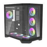 Huntkey S970 Storm Max Cryo Edition M-ATX PC Case with 7pcs Fans - Black
