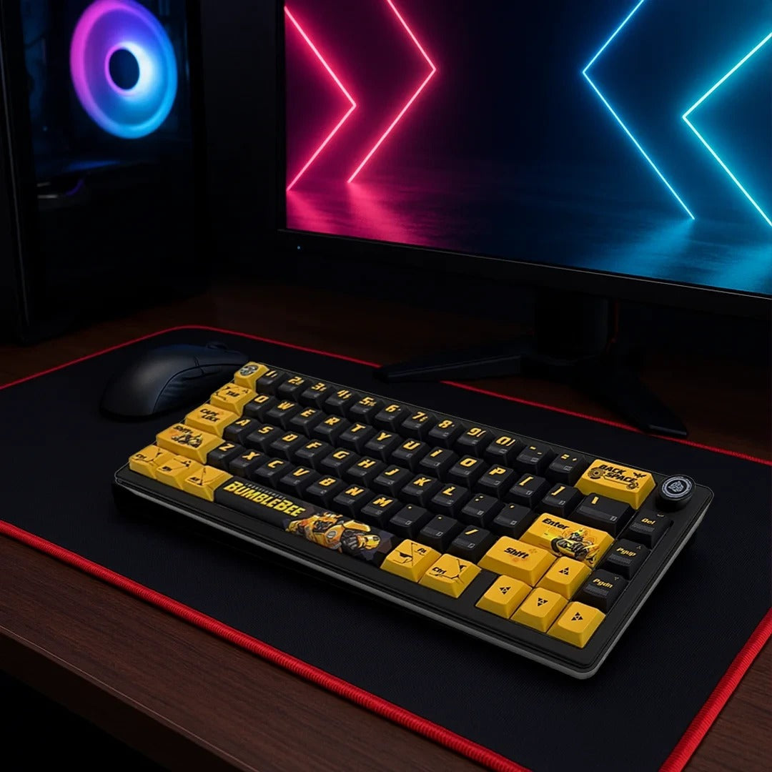 Transformers TF-GK02 Bumblebee RGB Wireless Aluminum Mechanical Keyboard - Black & Yellow