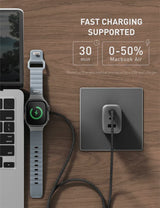 Energea FLOW DUO WATCH, 2-IN-1  C TO C + WATCH CABLE, 480MBPS, 60W, 1.5M -BLACK