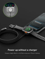 Energea FLOW DUO WATCH, 2-IN-1  C TO C + WATCH CABLE, 480MBPS, 60W, 1.5M -BLACK