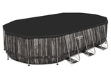 BESTWAY 6.10M X 3.66M X 1.22M OVAL POOL SET (Contents:One Pool, Filter Pump(220-240V), Ladder,Cover, ChemConnect Dispenser, Compatible with Cartridge 58012(III)220-240V)  5611R (Installation Not Included)