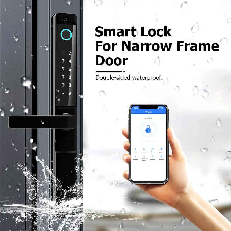 2 Sides Fingerprint Smart Lock IP65 Model Y1609, for Door thickness: 30-60mm, unlock by TTlock APP / Password / Fingerprint / card / key