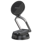 Promate Versatile Ultra-Thin Cradleless 15W MagSafe Compatible Wireless Car Charger  Detachable base  - Black
