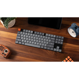 وحة مفاتيح جيمنج ميكانيكية لاسلكية Keychron K1 Max بحجم TKL بنسبة 80 بالمئة مع إضاءة RGB وقابلية تبديل السويتشات ودعم QMK و VIA وسويتشات Gateron Red منخفضة الارتفاع باللون الأسود تخطيط إنجليزي عربي