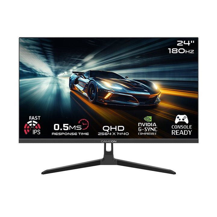 شاشة جيمنغ جيم أون GOAE24QHD180IPS سلسلة Pro مقاس 23.8 بوصة QHD، معدل تحديث 180 هرتز، زمن استجابة 0.5 مللي ثانية MPRT، HDMI 2.1، شاشة IPS سريعة للألعاب (تدعم PS5) - أسود