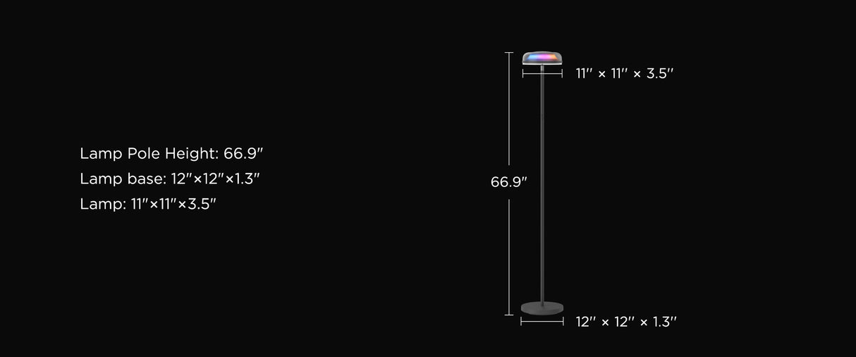 Govee Uplighter Floor Lamp 3 in 1 Lighting Effects, Dynamic Ripple Effect, RGBWW+RGBIC+WW Colors - H60B0