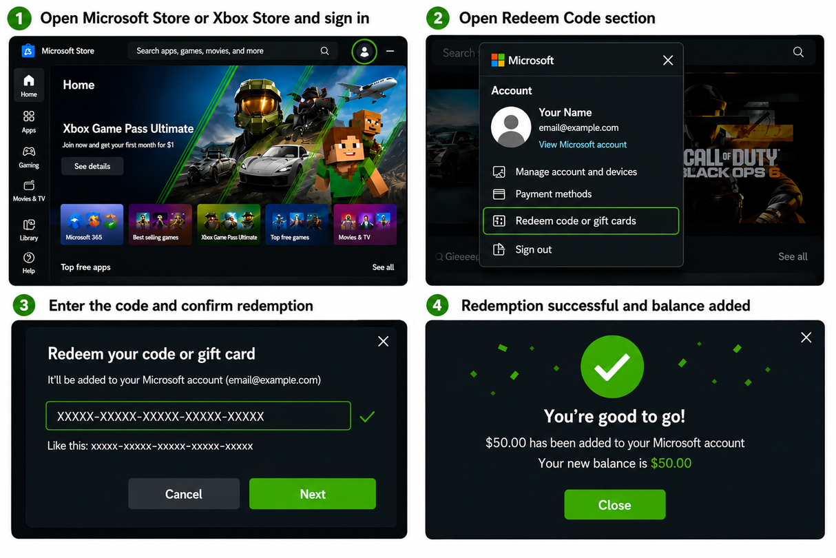 Microsoft Xbox Digital Gift Card 50$ - USA (SMS Delivery)