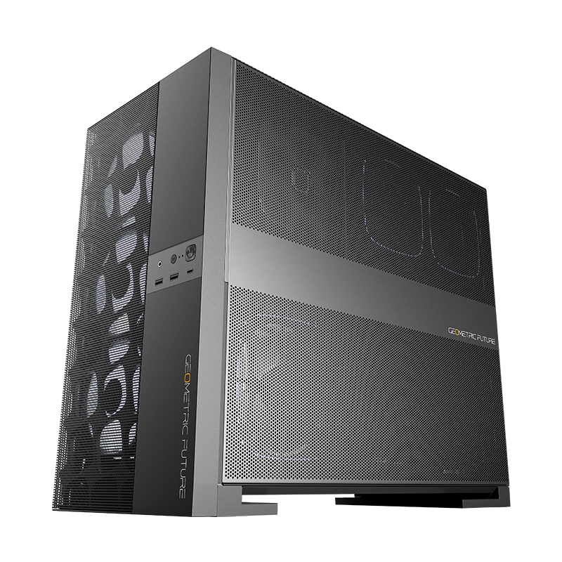 Geometric Future Model 5 Vent Mesh Mid Tower Case with 2503-140mm fan x5 - Black