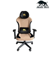 Gaming Chair With Molded Headrest Up & Down - Fabric , Black/Brown by Black Bull - UMGC102R
