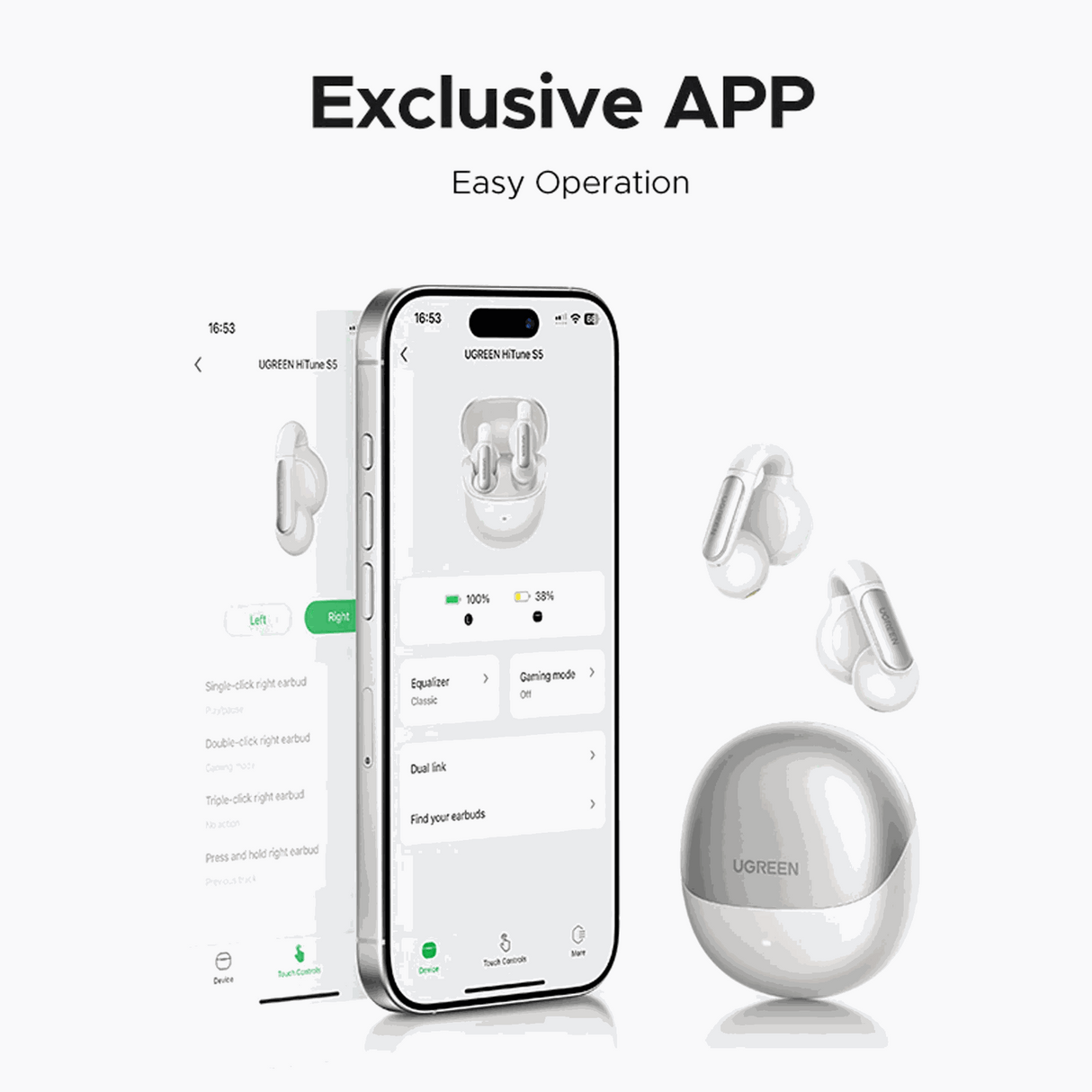 سماعة UGREEN HiTune S5 اللاسلكية الحقيقية – أبيض