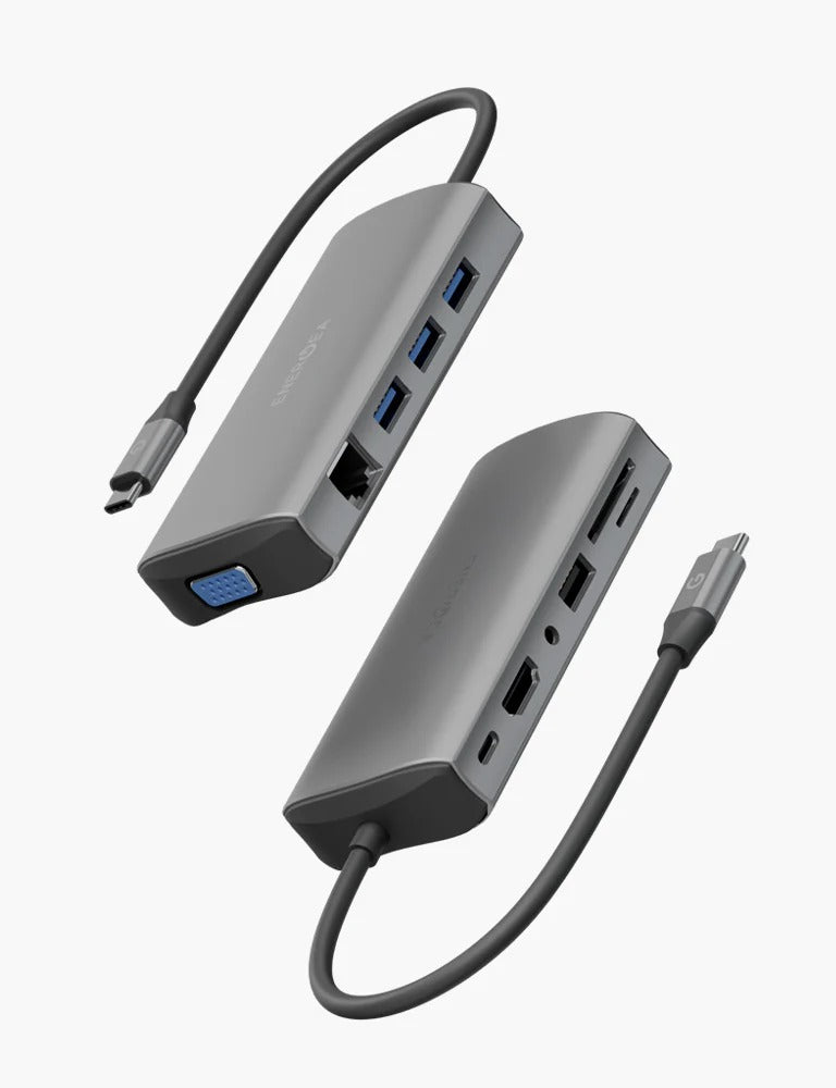 ENERGEA ALUHUB MAX,11 IN 1  ALUMINIUM ALLOY CHARGING HUB - GUNMETAL