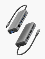 ENERGEA ALUHUB MAX,11 IN 1  ALUMINIUM ALLOY CHARGING HUB - GUNMETAL