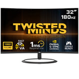 Twisted minds TM32CFHD180VA 32" FHD Eclipse Series, 180Hz 1ms Fast VA Curved Gaming Monitor - Black