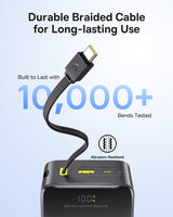 بنك طاقة Baseus EnerFill FC51 Bipow2 Pro بشاشة عرض رقمية وكابل مدمج، سعة 30000 مللي أمبير، قدرة 22.5 واط - أسود كوني