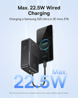 بنك طاقة Baseus EnerFill FC51 Bipow2 Pro بشاشة عرض رقمية وكابل مدمج، سعة 30000 مللي أمبير، قدرة 22.5 واط - أسود كوني