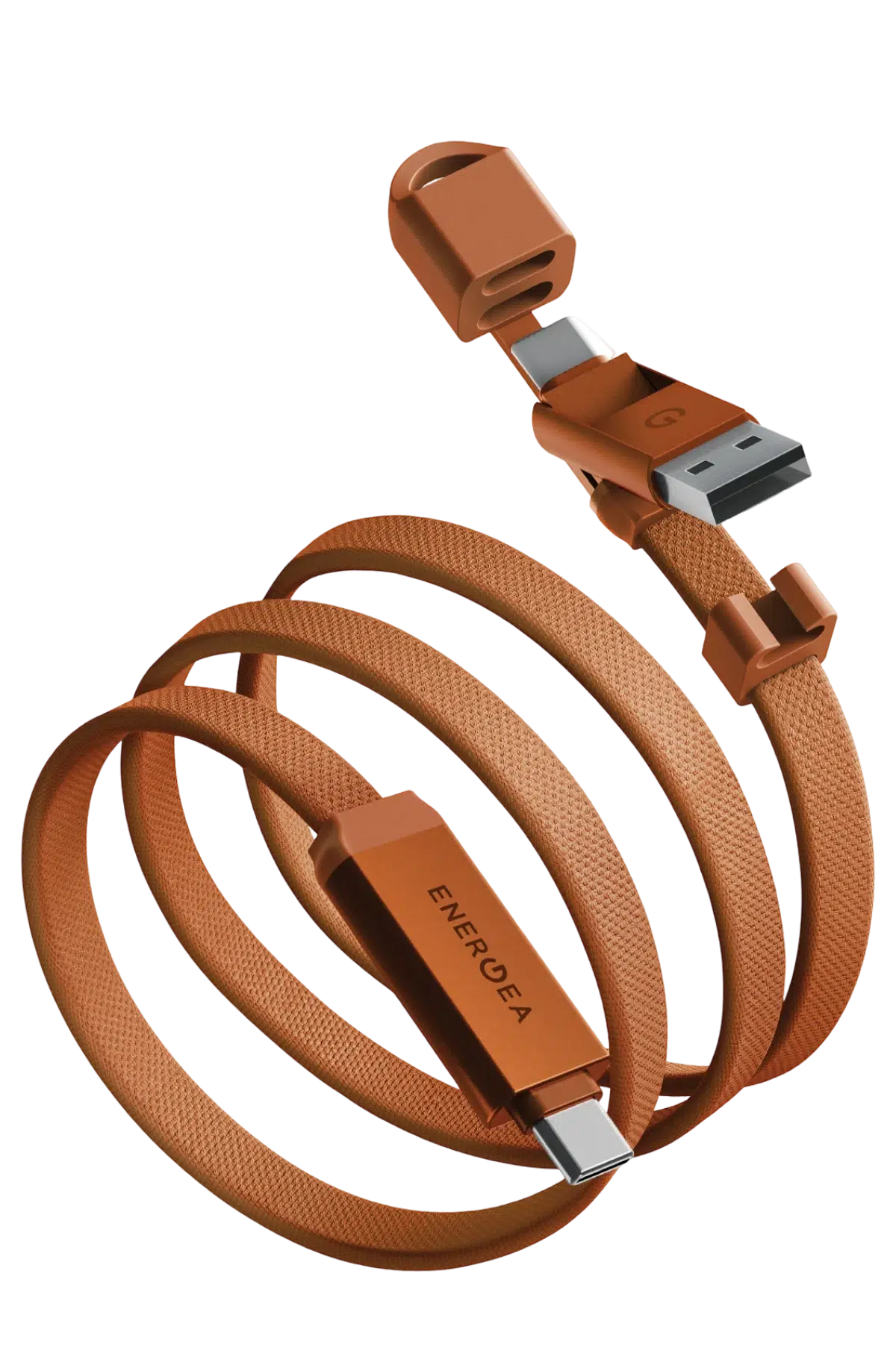 Energea SHEATH TRAVEL, 2-IN-1  C TO C + A CABLE, 480MBPS, 60W, 1.2M -ORANGE