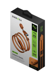 Energea SHEATH TRAVEL, 2-IN-1  C TO C + A CABLE, 480MBPS, 60W, 1.2M -ORANGE