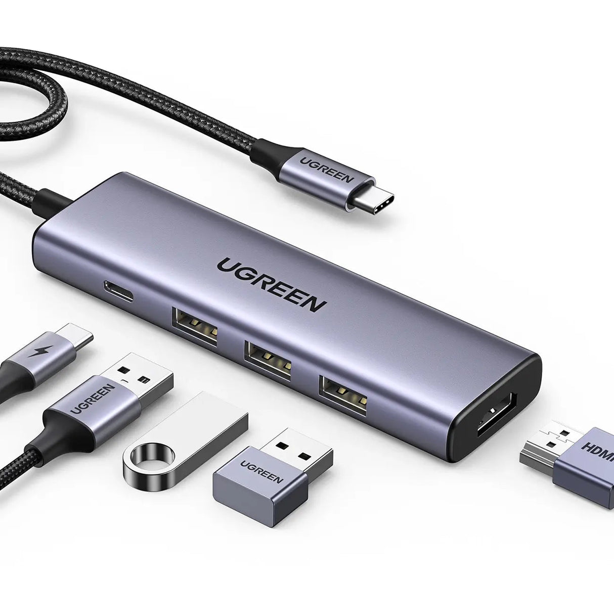 UGREEN 5 in 1 USB-C Multiport Dock 4K@60Hz HDMI 100W Power Delivery 3x USB-A 3.0 MacBook Pro iPad Pro Surface XPS ThinkPad 15597 - CM511