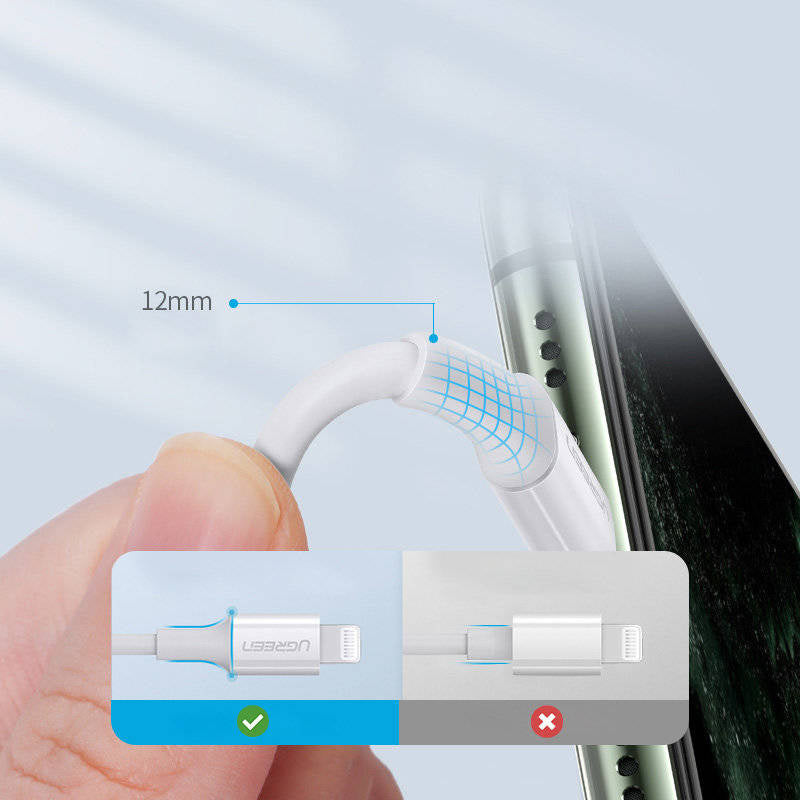 UGREEN USB-C to Lightning Cable M/M Nickel Plating ABS Shell 1.5m (White) US171 60W