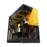 Geometric Future Model 5 Mid Tower Glass Case with 5 Fans  - Black & Yellow