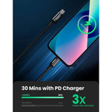 UGREEN USB-C to Lightning Cable M/M Nickel Plating ABS Shell 1m (Black)US171