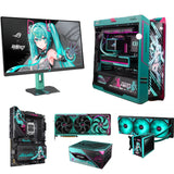 Hatsune Miku Edition Custom Gaming PC AMD Ryzen 7 9800X3D | RTX 5080 16GB | 64GB RAM DDR5 6400M ASUS ROG Full Theme Setup XG27ACMEG-G Monitor