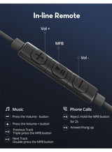 RAVPower EP1002 Mono Earphone with USB-C Plug BLACK