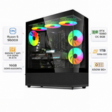 Custom Gaming PC AMD Ryzen 5 9600X, RTX 5060 8GB, DDR5 16GB RAM, 1TB NVMe, Windows 11