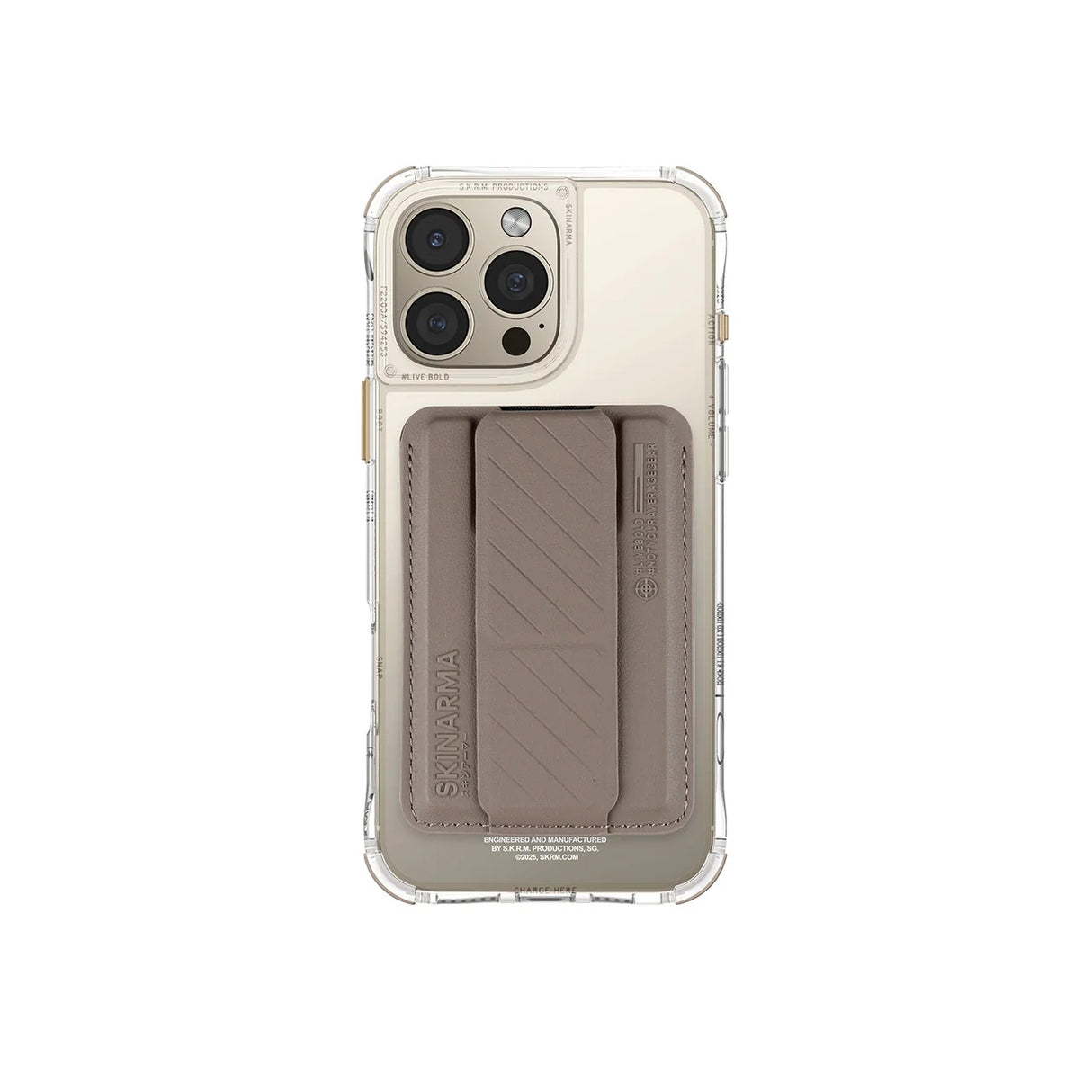 SKINARMA IPHONE PRO 6.3" (2024) SAIDO MAG-CHARGE (PRIME EDITION) + KADO MAGNETIC CARDHOLDER (BUNDLE PACK)-GOLD